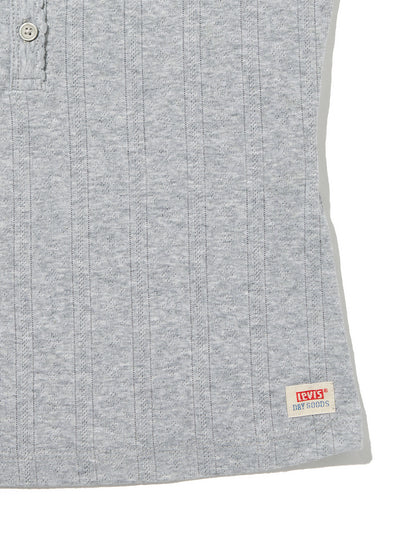 DRY GOODS POINTELLE SS HENLEY SILVER HEATHER GRAY