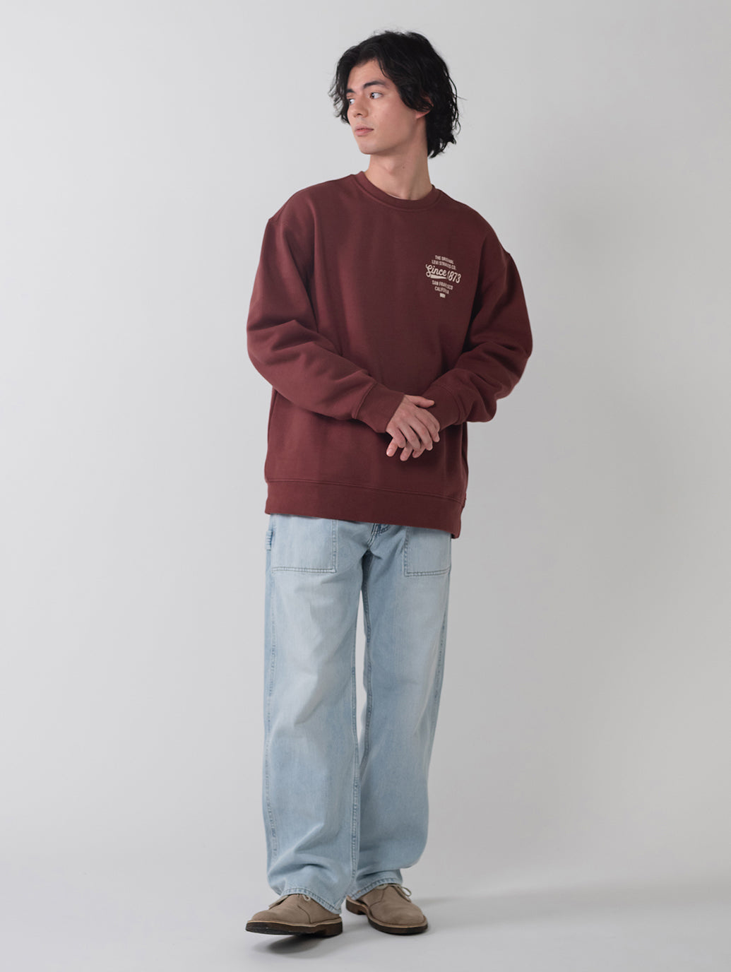 グラフィック クルーネックスウェットシャツ