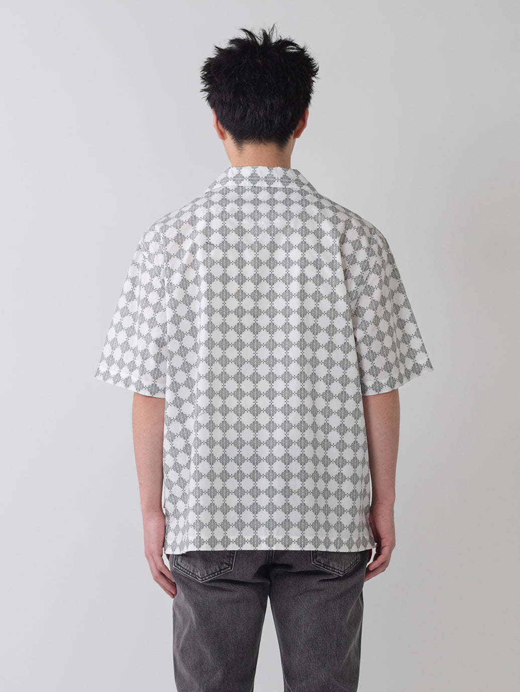 オープンカラー ボックスシャツ