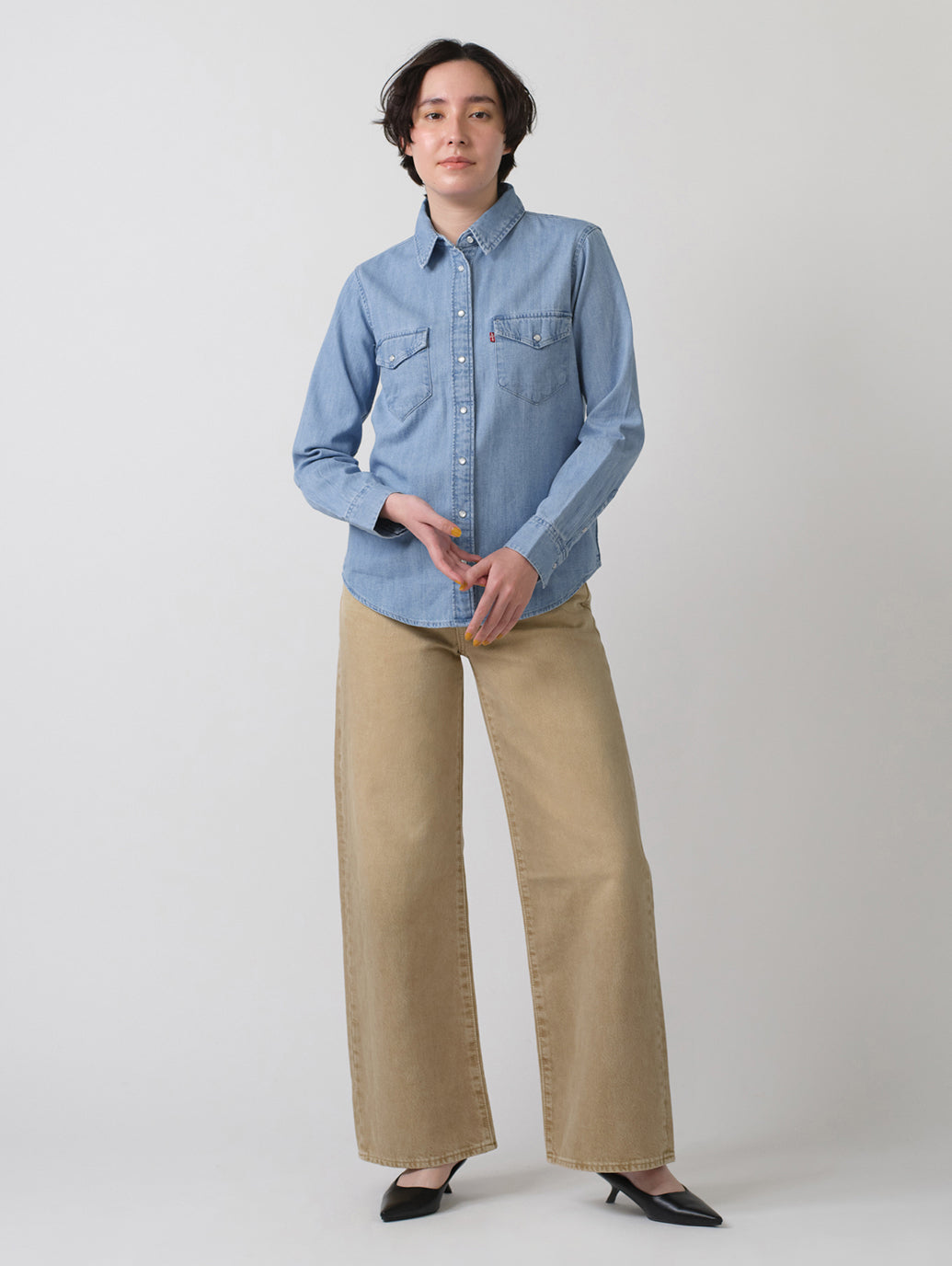 ICONIC ウエスタンシャツ ライトインディゴ