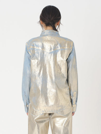 ウエスタンシャツ シルバー OPTICAL ILLUSION TOP