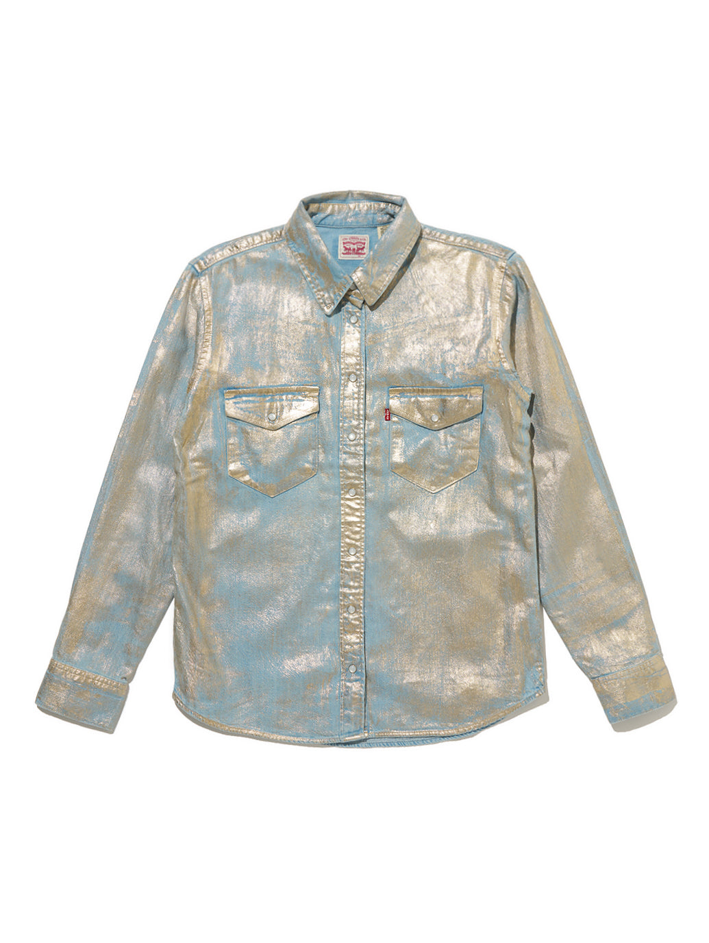 ウエスタンシャツ シルバー OPTICAL ILLUSION TOP