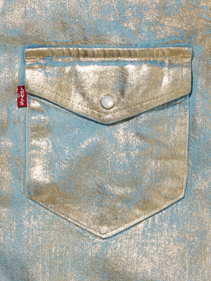 ウエスタンシャツ シルバー OPTICAL ILLUSION TOP