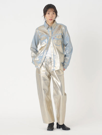 ウエスタンシャツ シルバー OPTICAL ILLUSION TOP