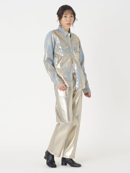 ウエスタンシャツ シルバー OPTICAL ILLUSION TOP