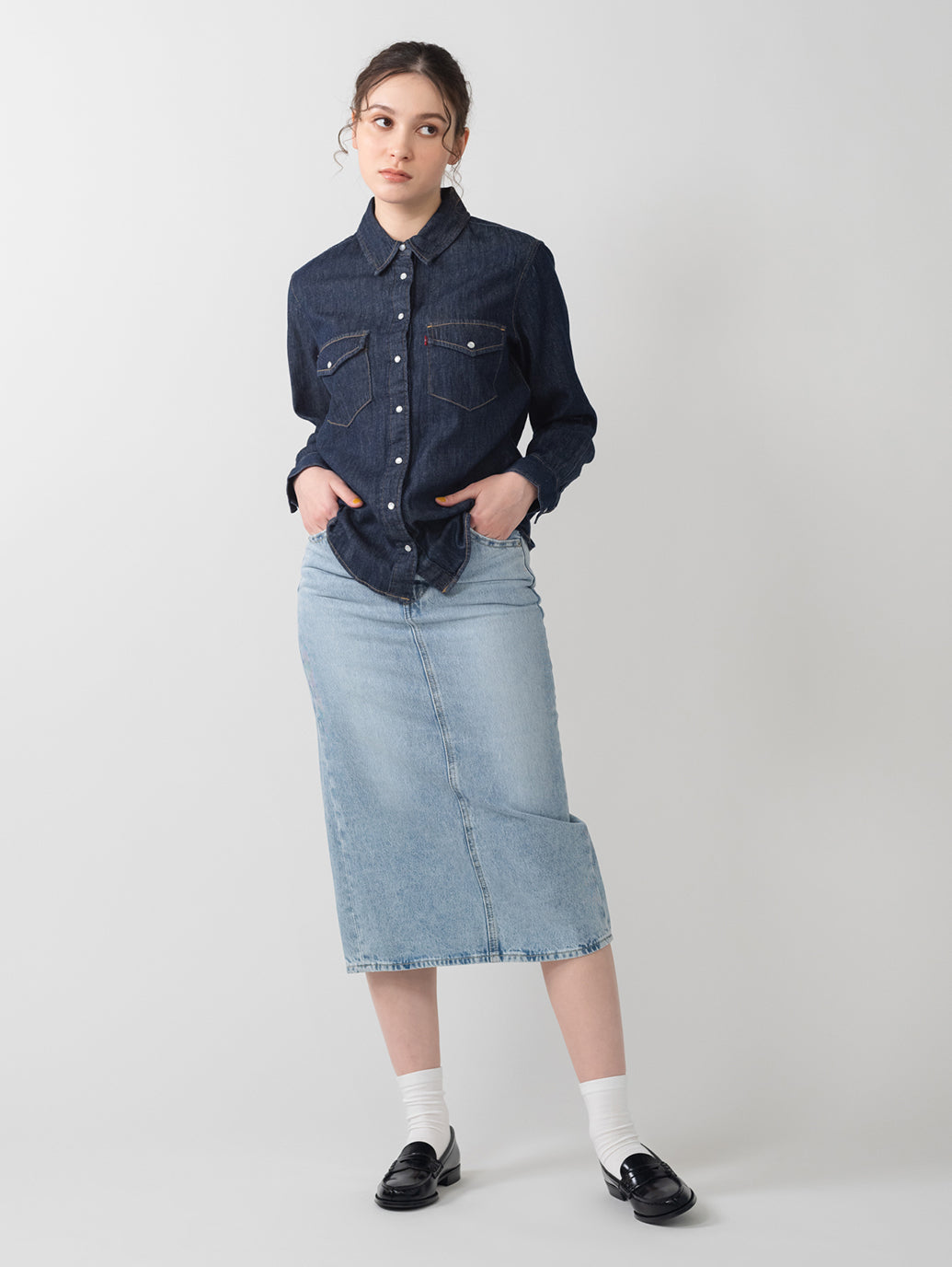 ICONIC ウエスタンシャツ ダークインディゴ