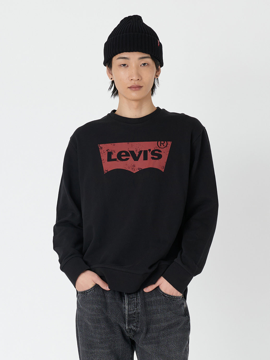 バットウィングロゴスウェットシャツ ブラック