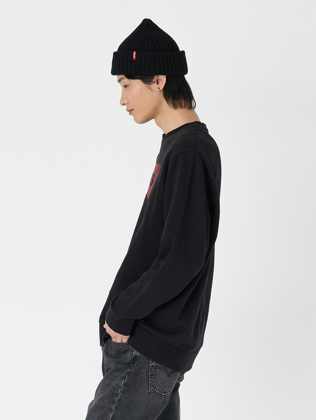 バットウィングロゴスウェットシャツ ブラック