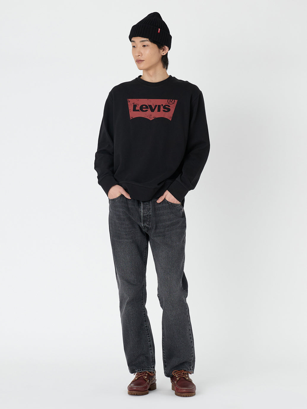 バットウィングロゴスウェットシャツ ブラック