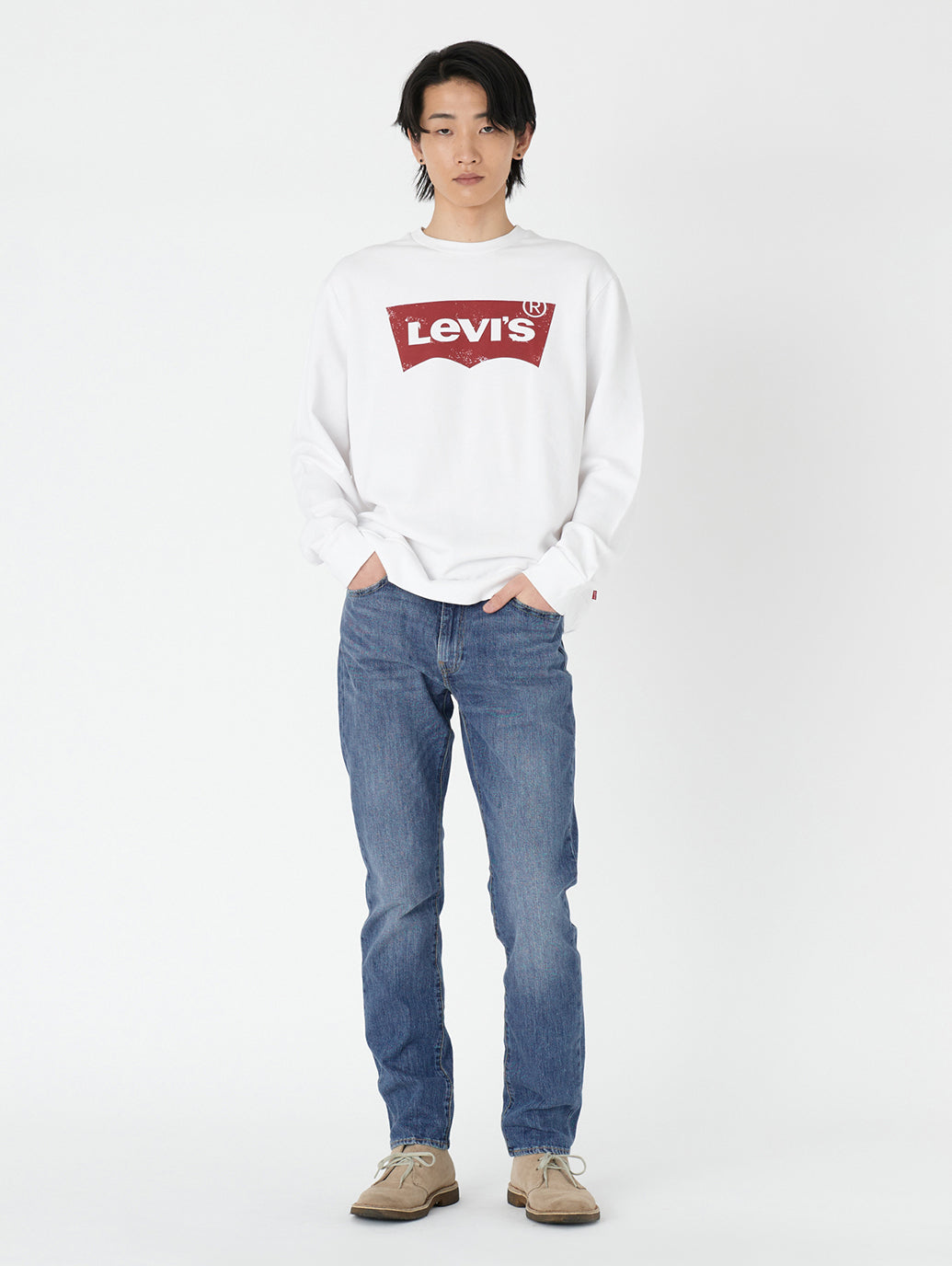 バットウィングロゴスウェットシャツ ホワイト