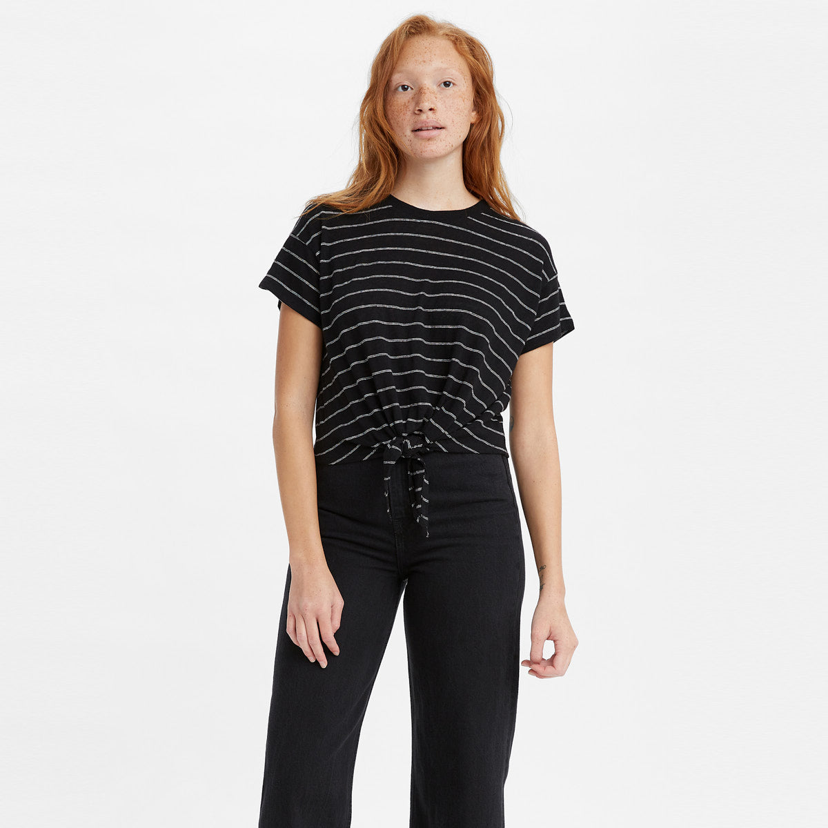 WILD FLOWER Tシャツ MEGAN STRIPE CAVIAR PRINT