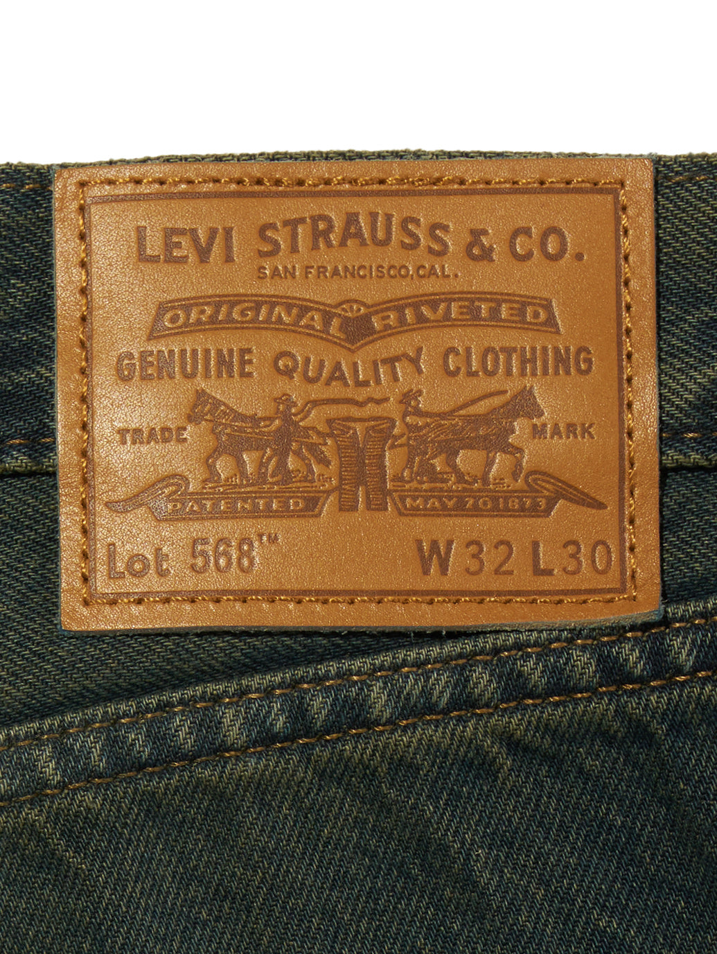 568™ ルーズストレートジーンズ グリーン