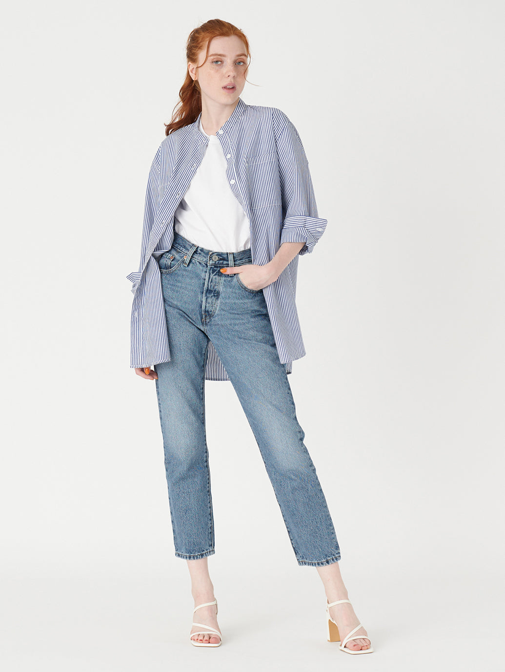 501® CROP ミディアムインディゴ WORN IN