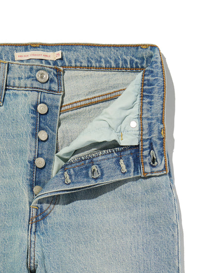 RIBCAGE ストレート アンクル ジーンズ ミディアムインディゴ