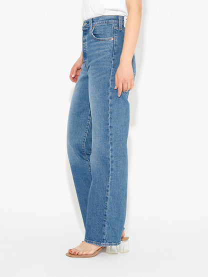 RIBCAGE ストレートジーンズ ミディアムインディゴ