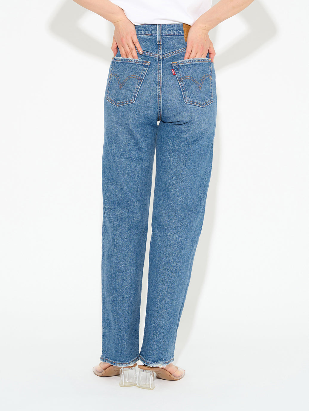 RIBCAGE ストレートジーンズ ミディアムインディゴ