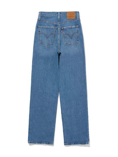 RIBCAGE ストレートジーンズ ミディアムインディゴ