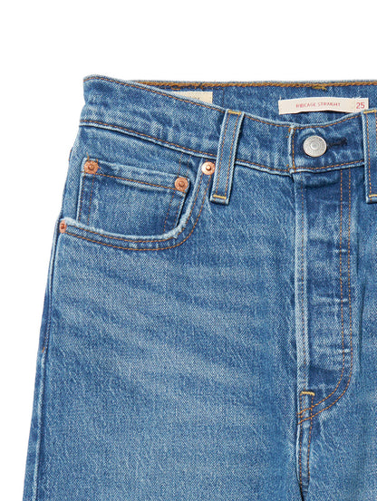 RIBCAGE ストレートジーンズ ミディアムインディゴ