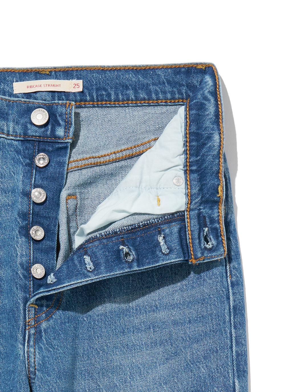 RIBCAGE ストレートジーンズ ミディアムインディゴ