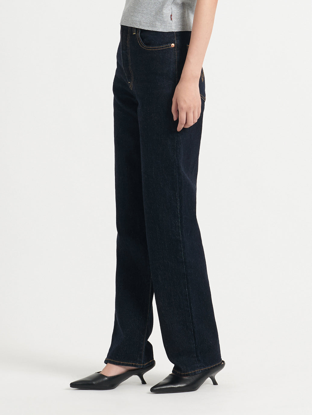 RIBCAGE ストレートジーンズ ダークインディゴ