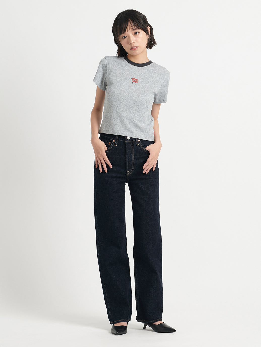 RIBCAGE ストレートジーンズ ダークインディゴ