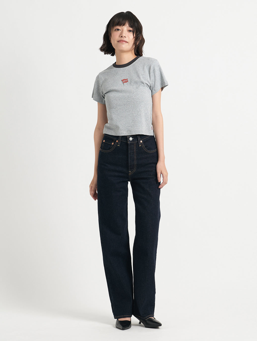 RIBCAGE ストレートジーンズ ダークインディゴ