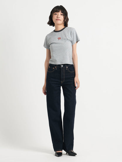 RIBCAGE ストレートジーンズ ダークインディゴ