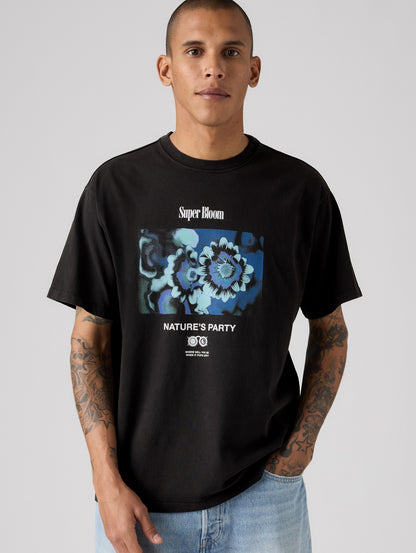 VINTAGE FIT GRAPHIC TEE SUPER BLOOM 2 JET BLACK