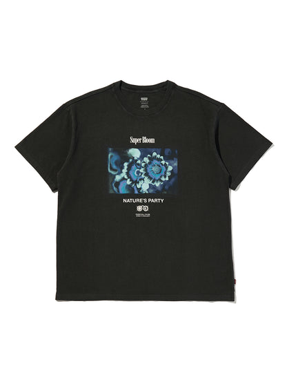 VINTAGE FIT GRAPHIC TEE SUPER BLOOM 2 JET BLACK