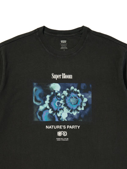 VINTAGE FIT GRAPHIC TEE SUPER BLOOM 2 JET BLACK