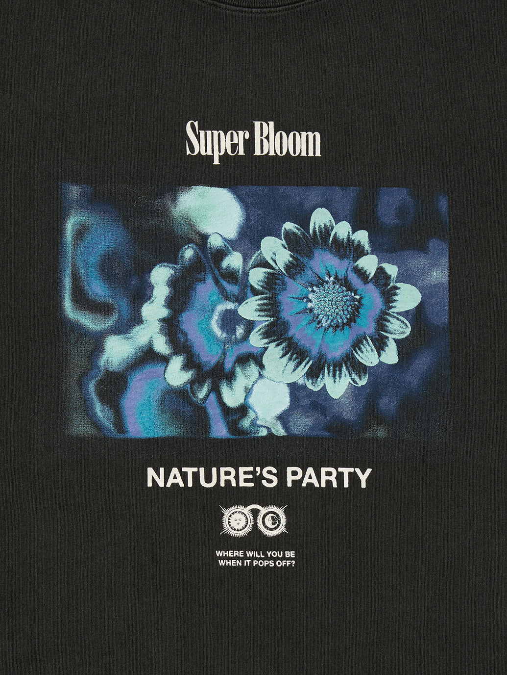 VINTAGE FIT GRAPHIC TEE SUPER BLOOM 2 JET BLACK