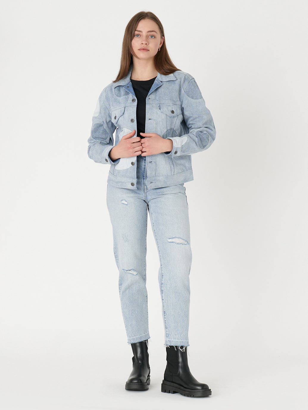 LEVI'S® MADE&CRAFTED® BORROWED FROM THE BOYS トラッカージャケット SUN SPOT MOJ インディゴ PATTERN