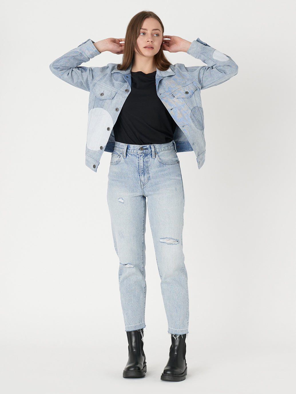 LEVI'S® MADE&CRAFTED® BORROWED FROM THE BOYS トラッカージャケット SUN SPOT MOJ インディゴ PATTERN