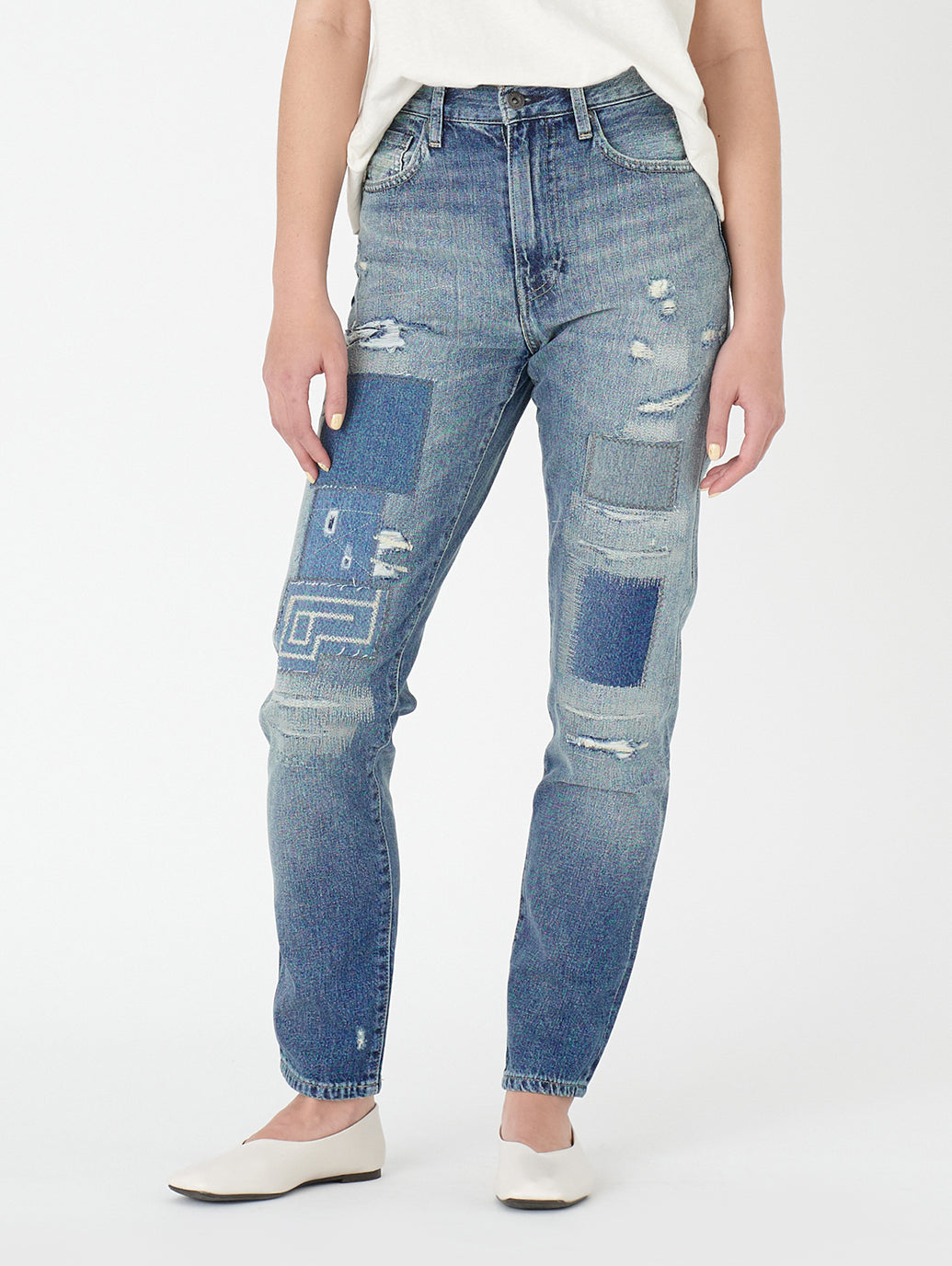 LEVI'S® MADE&CRAFTED® ハイライズ BORROWED FROM THE BOYS KIRUTO MOJ インディゴ DESTRUCTED