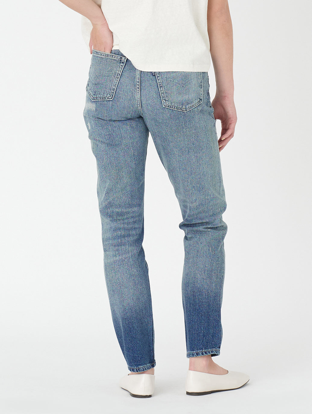 LEVI'S® MADE&CRAFTED® ハイライズ BORROWED FROM THE BOYS KIRUTO MOJ インディゴ DESTRUCTED