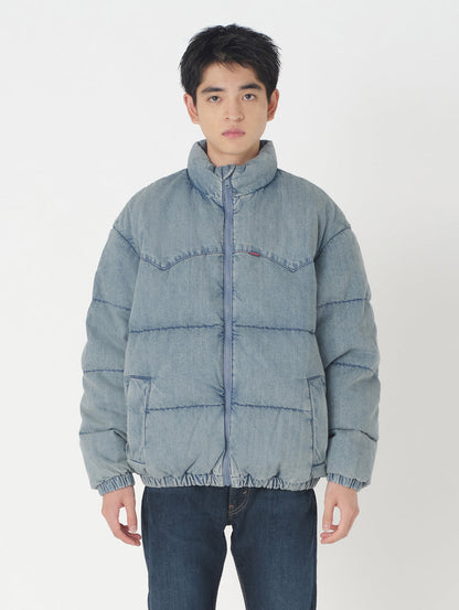 スーパーデニムダウンジャケット ミディアムインディゴ SLIGHTLY