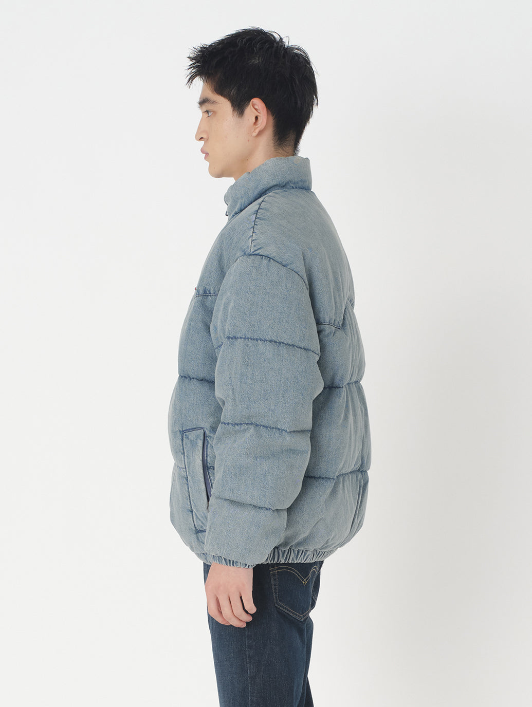 スーパーデニムダウンジャケット ミディアムインディゴ SLIGHTLY