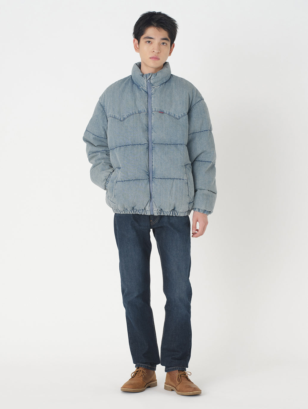 スーパーデニムダウンジャケット ミディアムインディゴ SLIGHTLY
