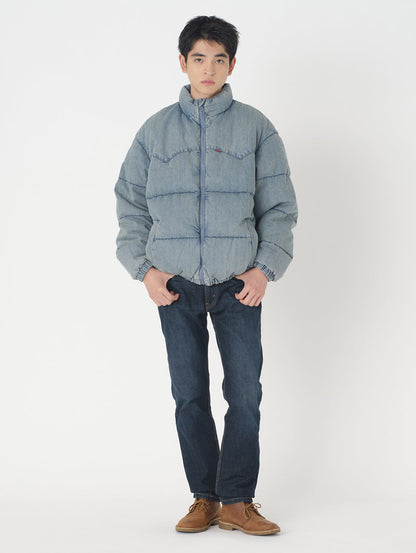 スーパーデニムダウンジャケット ミディアムインディゴ SLIGHTLY