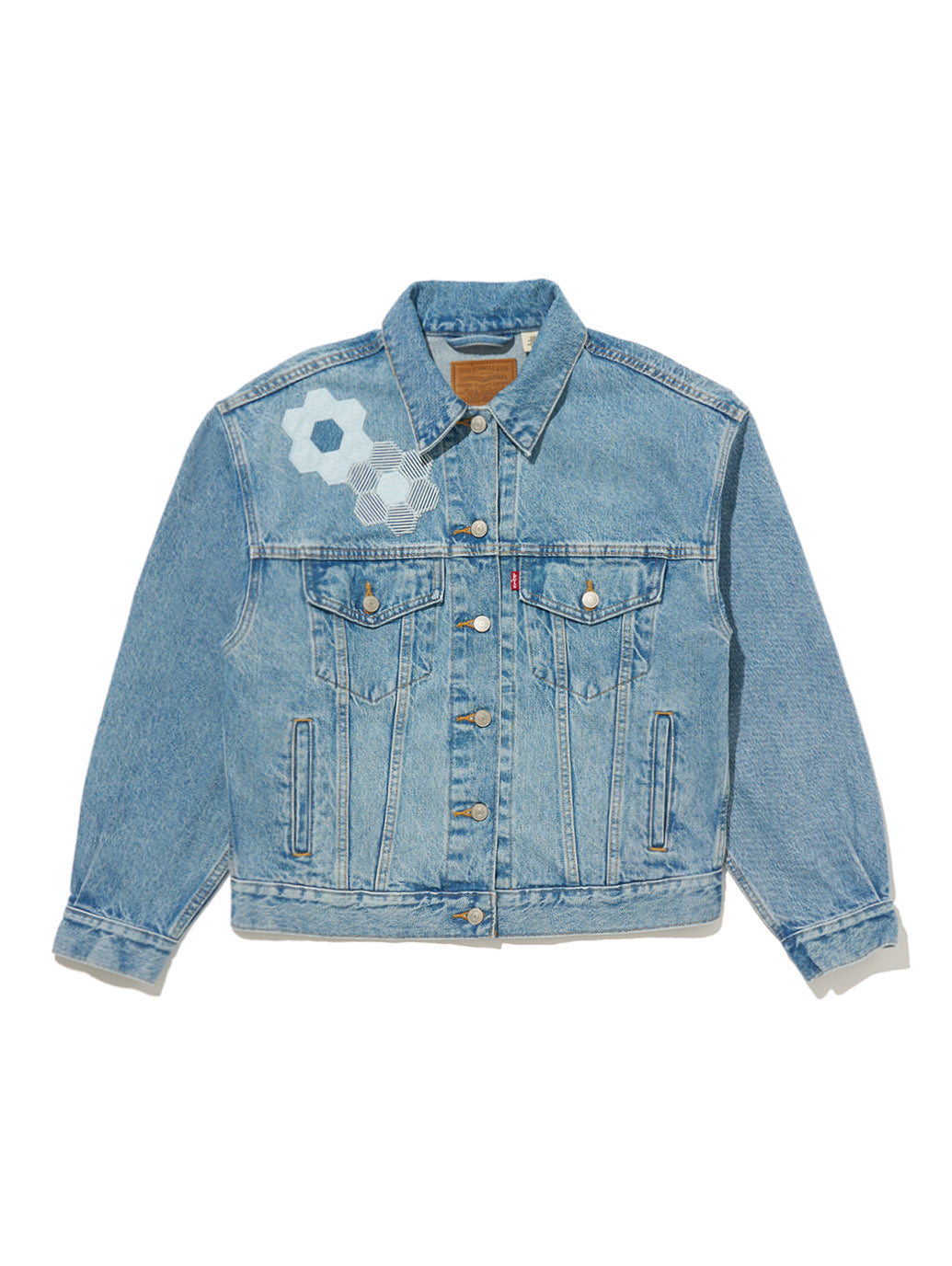 90S トラッカージャケット ライトインディゴ GEO FLORALS