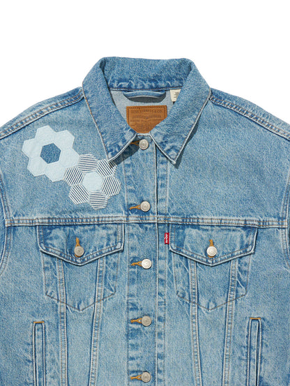 90S トラッカージャケット ライトインディゴ GEO FLORALS