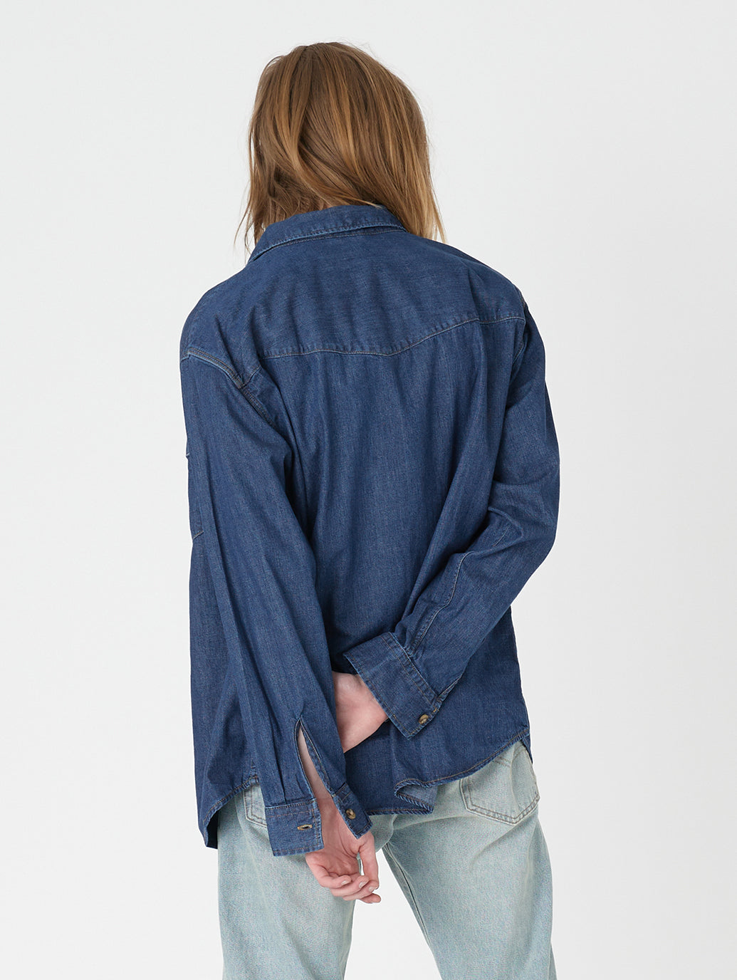 リラックスフィット ウエスタンシャツ インディゴ RINSE