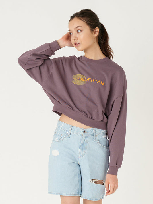 SILVERTAB™ グラフィッククルーネックスウェットシャツ パープル BIG ARCTIC DUSK