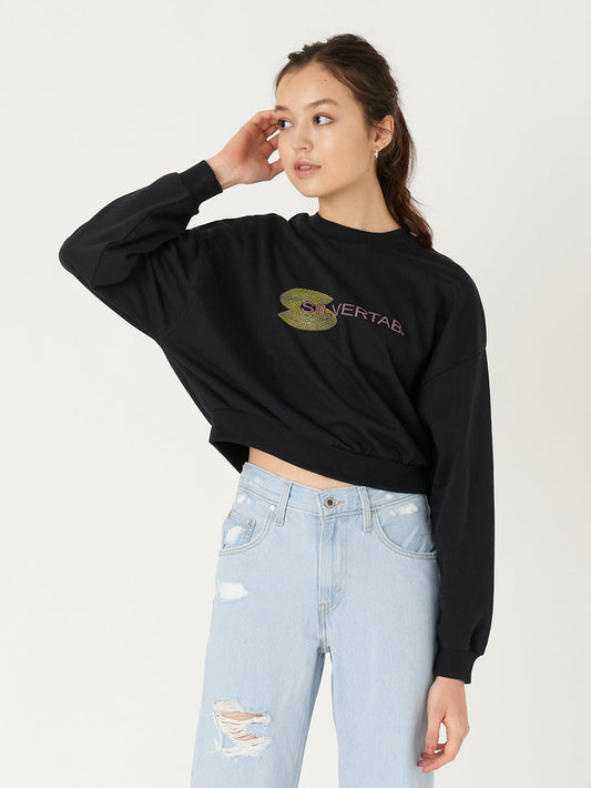 SILVERTAB™ グラフィッククルーネックスウェットシャツ ブラック BIG CAVIAR