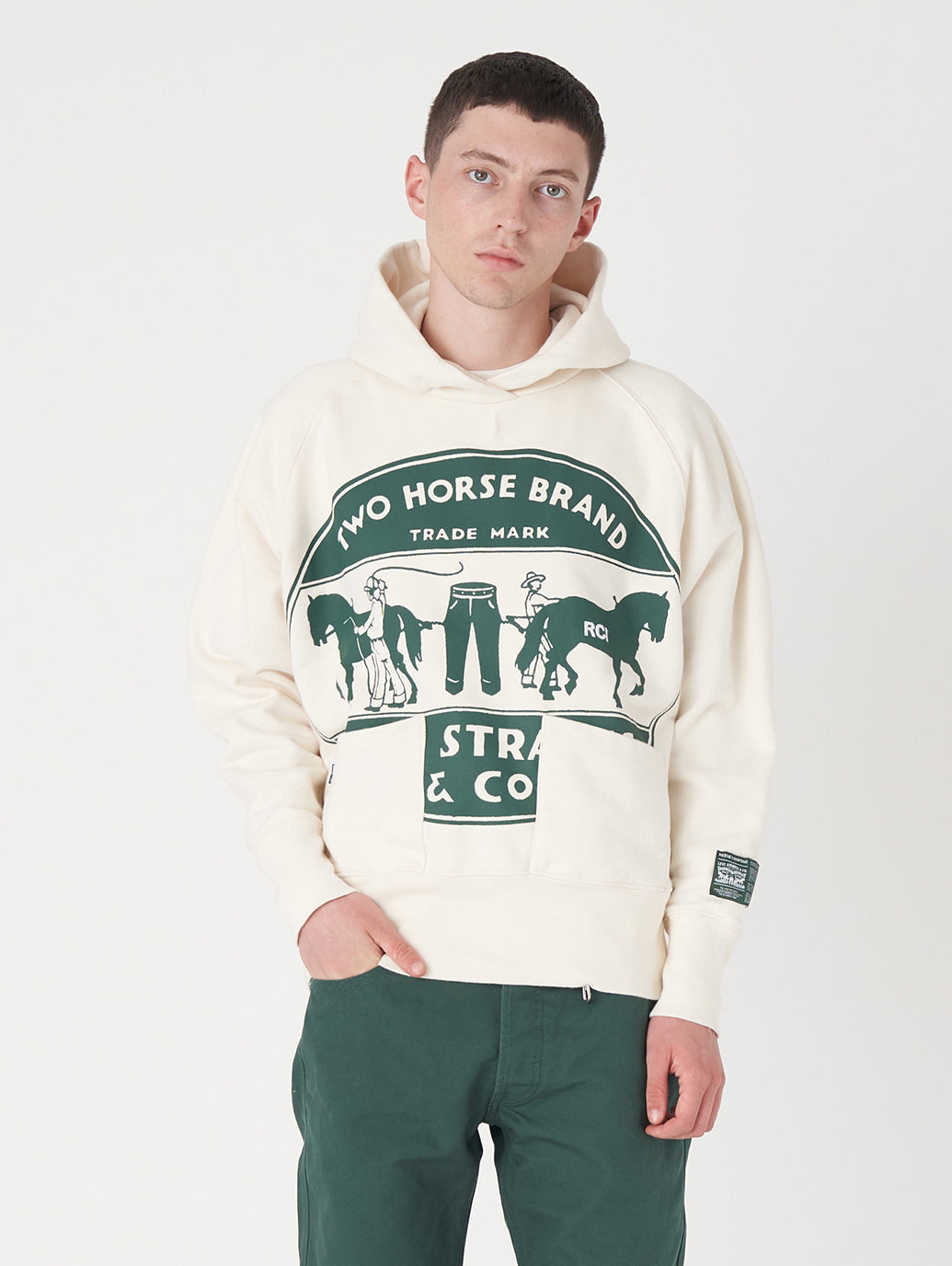RCI X LEVI'S TWO POCKET HOODED SWEATSHIRT IN NATURAL