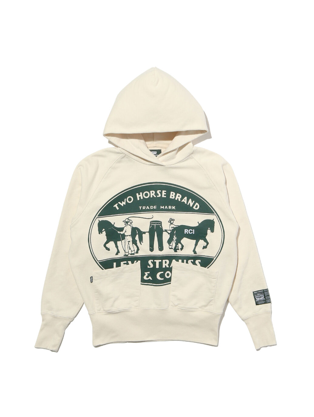 RCI X LEVI'S TWO POCKET HOODED SWEATSHIRT IN NATURAL