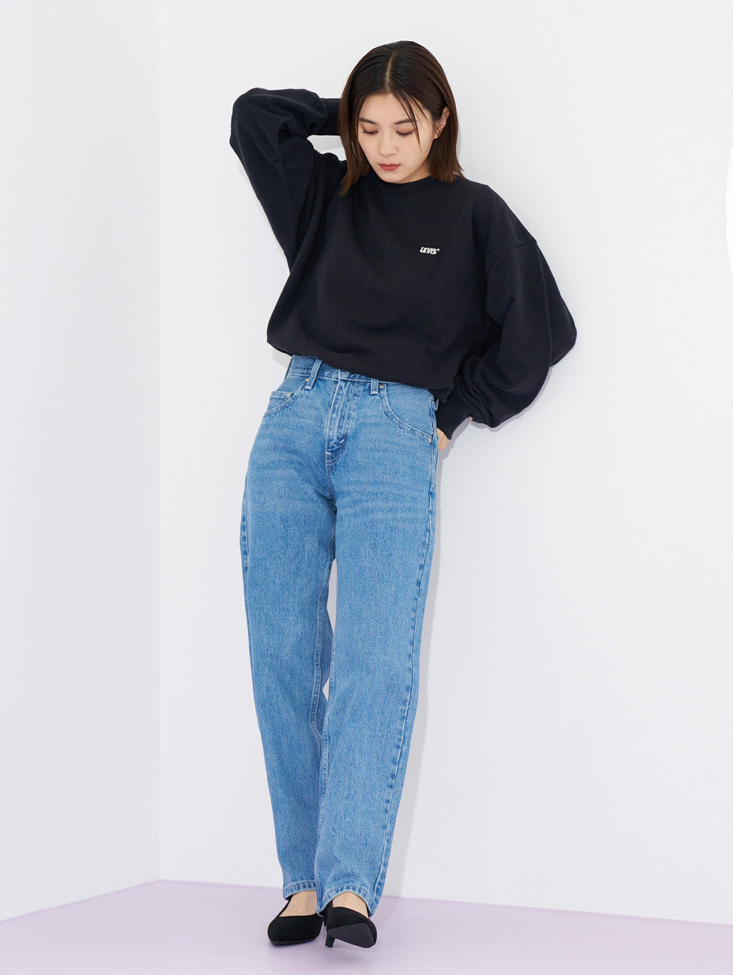 SILVERTAB™ ルーズフィット ミディアムインディゴ STONEWASH