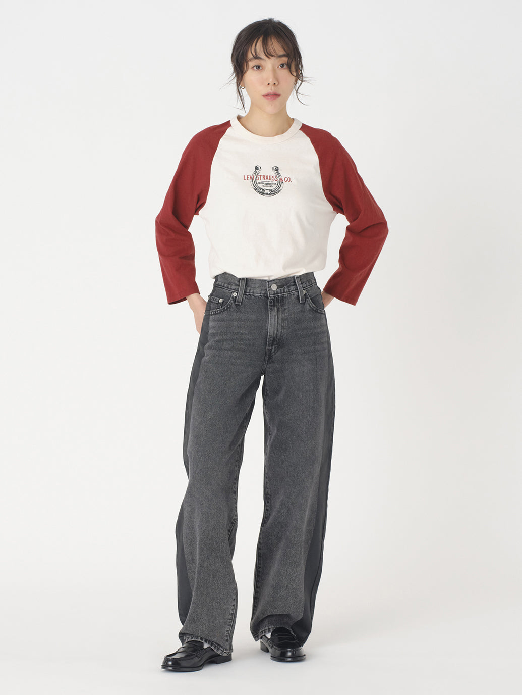 BAGGY DAD ブラック SATIN SPATS