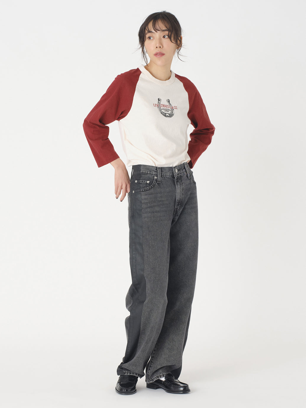 BAGGY DAD ブラック SATIN SPATS