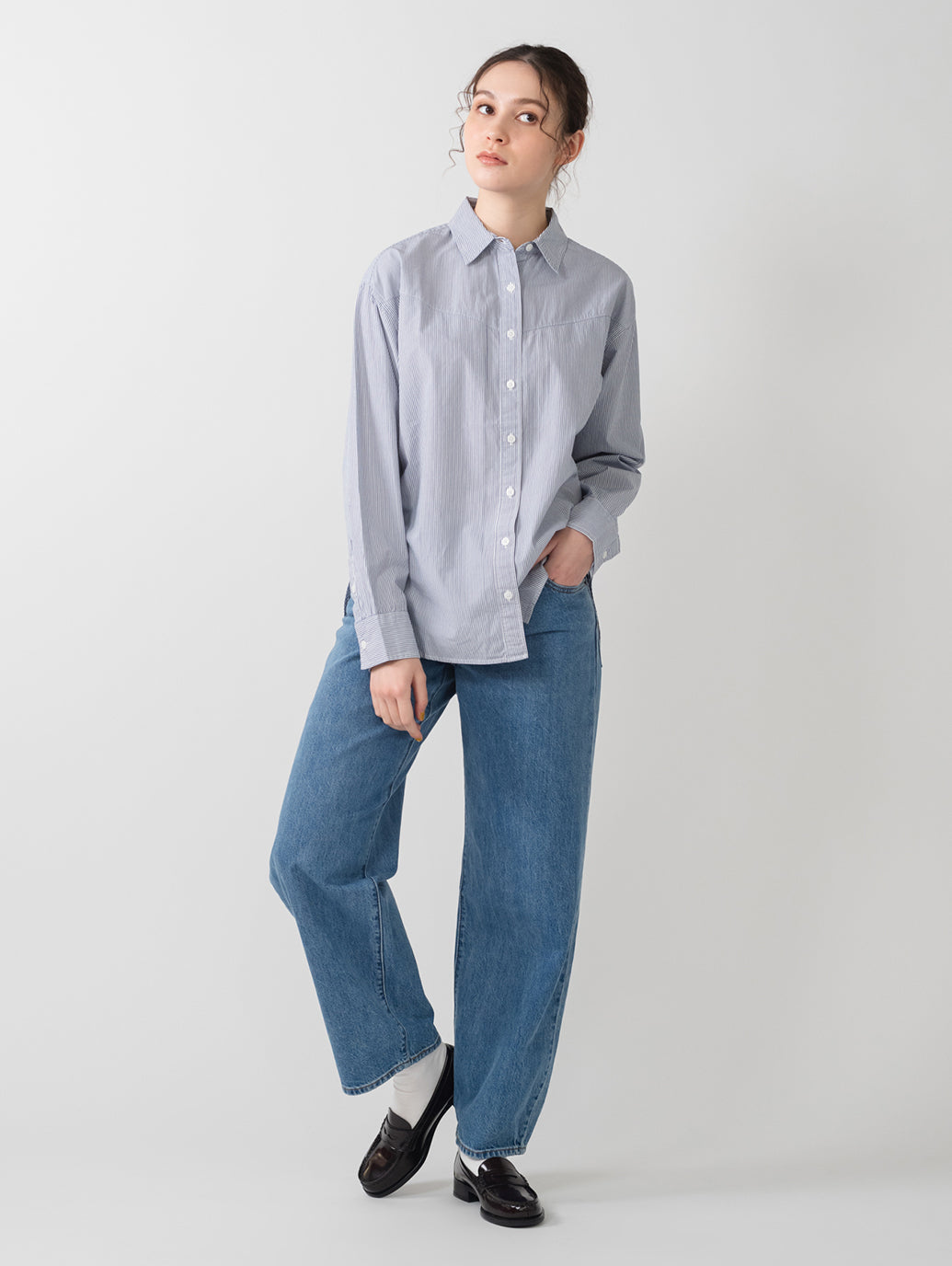 BAGGY DAD ジーンズ ミディアムインディゴ